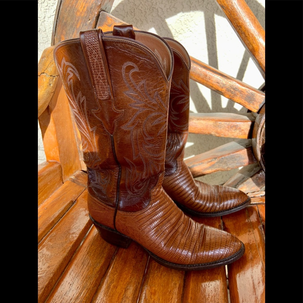 Lucchese Beautiful Vintage Lizard Western Cowboy Boots